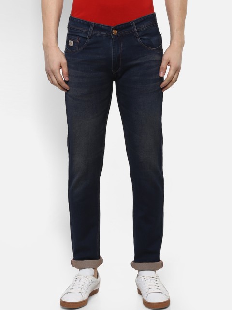 

Routeen Men Navy Blue Slim Fit Mid-Rise Clean Look Jeans