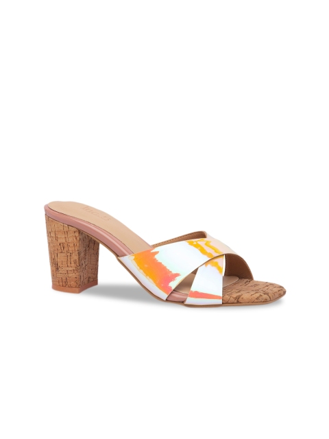 

Inc 5 Women Peach-Coloured Solid Block Heels