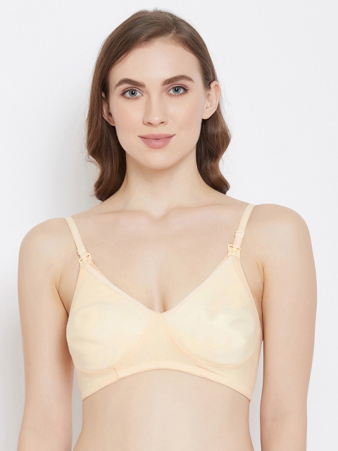 

Clovia Beige Solid Non-Wired Non Padded Maternity Bra BR1588P2432B