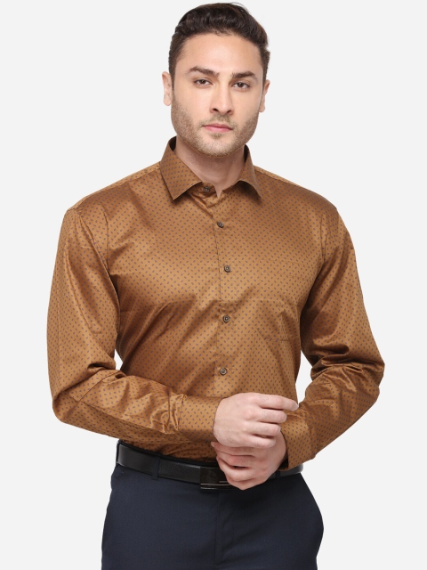 

JADE BLUE Men Brown Regular Fit Printed Formal Shirt