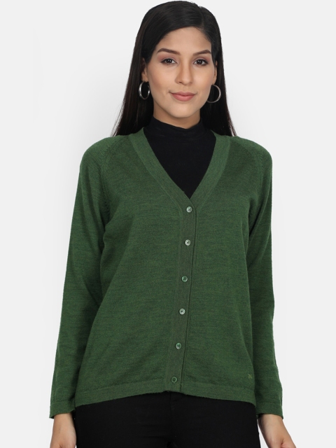 

Monte Carlo Women Green Pure Woolen Cardigan