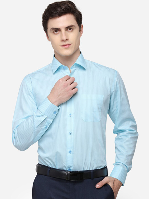 

JADE BLUE Men Blue Regular Fit Striped Formal Shirt