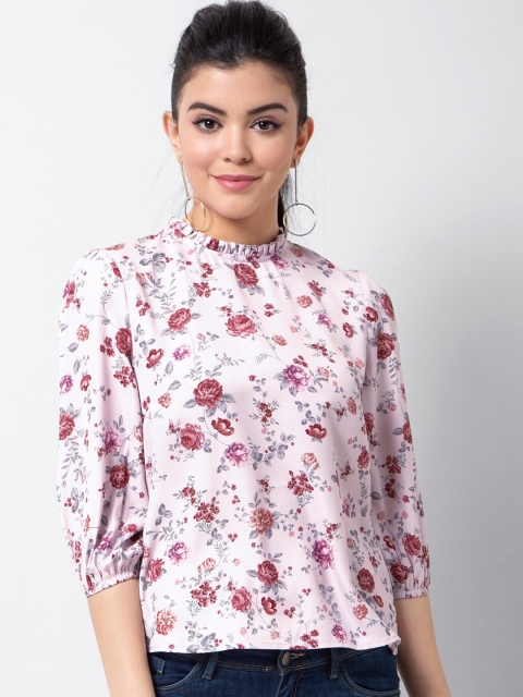 

FabAlley Women Pink Floral Printed Top