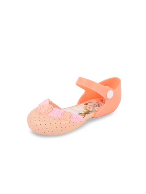 

Yellow Bee Girls Peach-Coloured Textured Rubber Ballerinas