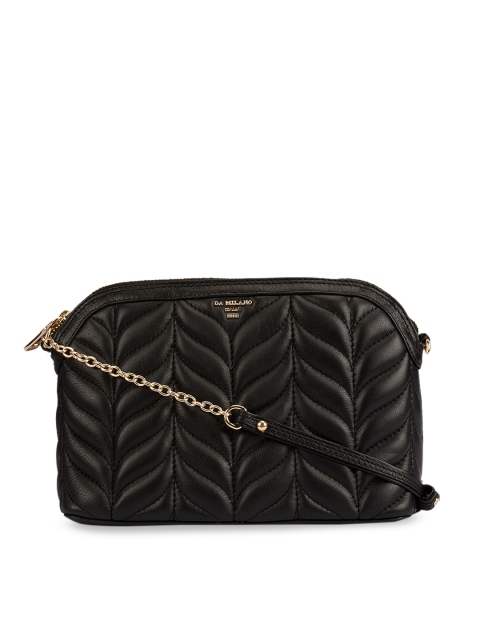 

Da Milano Black Quilted Leather Sling Bag