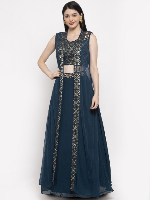 

KHALOM Blue Ready to Wear Lehenga with Blouse