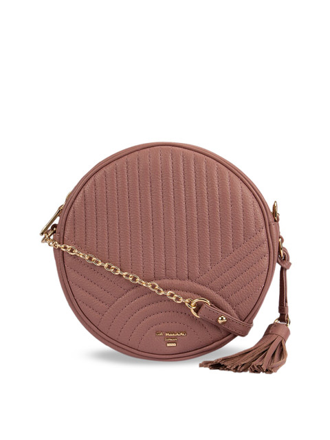 

Da Milano Pink Solid Leather Sling Bag