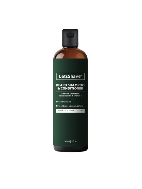 

LetsShave Beard Wash Shampoo and Conditioner - Soft Shiny Frizz Free Beard - 150 ml, Green