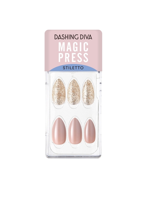 

Dashing Diva Ballerina Beige Magic Press On Artificial Nails, Pink