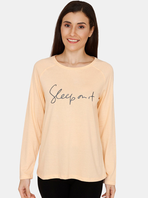 

Zivame Women Orange Printed Lounge T-Shirt