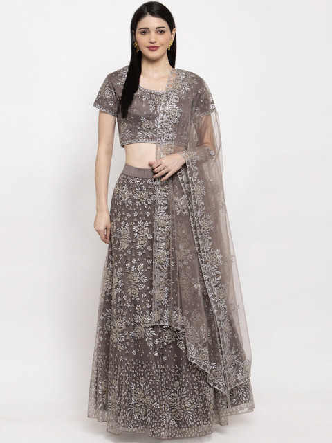 

KHALOM Brown Ready to Wear Lehenga & Blouse with Dupatta