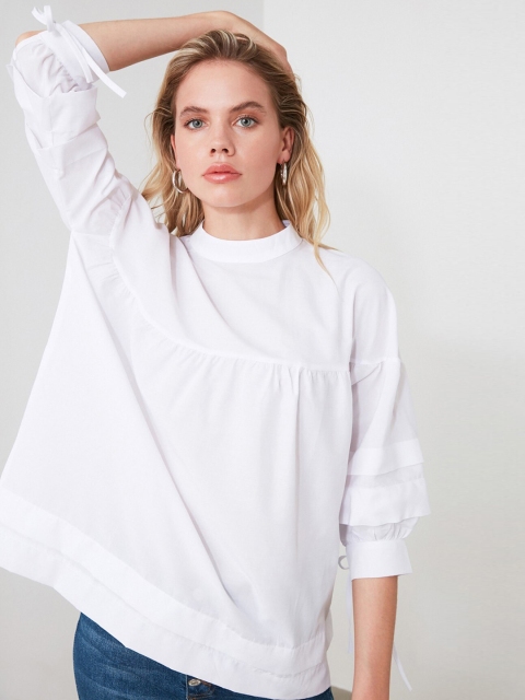 

TRENDYOL COLLECTION Women White Solid Top