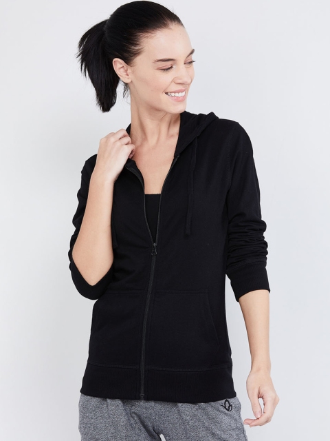 

max Women Black Solid Sporty Jacket