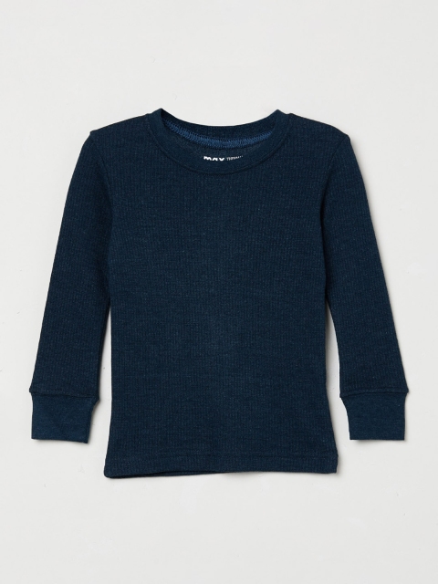 

max Boys Blue Self Design Pullover Sweater