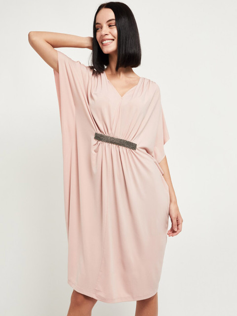 

max Women Pink Solid Kaftan Dress