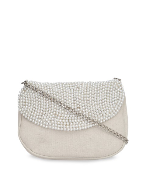 

Diwaah White Embellished Sling Bag