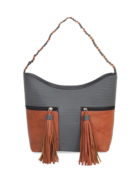 

Diwaah Grey & Orange Colourblocked Bag