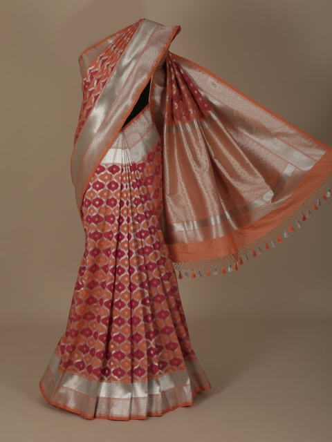 

Pothys Orange & Gold-Coloured Jute Silk Woven Design Saree