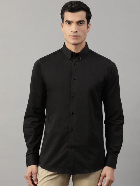 

HARSAM Men Black Slim Fit Solid Formal Shirt