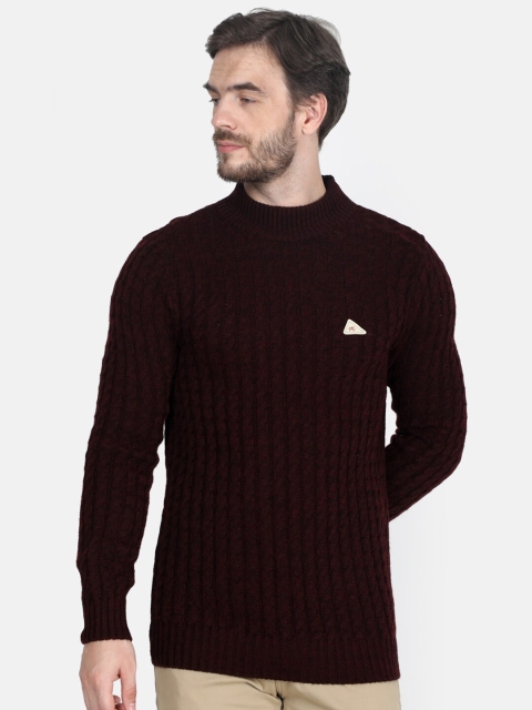 

Monte Carlo Men Maroon Solid Wool Pullover Sweater