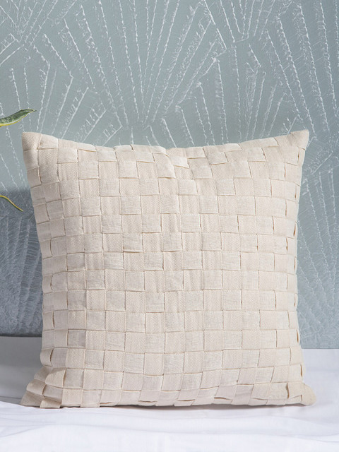 

PETAL HOME Beige Abstract Single Cushion Covers