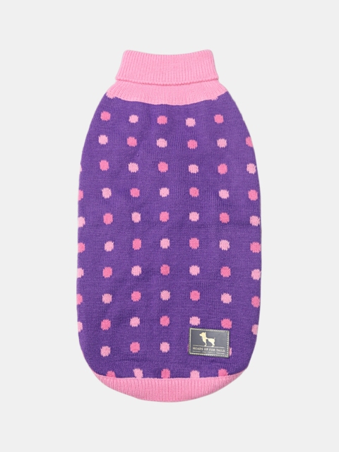 

Heads Up For Tails Purple Polka Dog Sweater