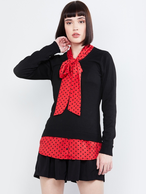 

max Women Black Solid Sweater