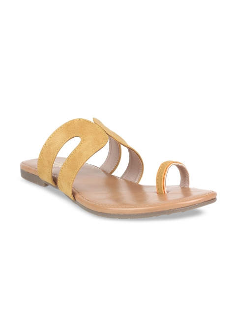 

STEPpings Women Yellow Solid One Toe Flats