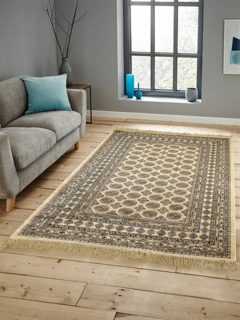 

OBSESSIONS Green & Beige Printed Belluchi Anti-Skid Carpet