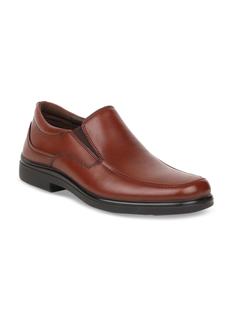 

Hush Puppies Men Brown Solid Leather Slip-On Shoes