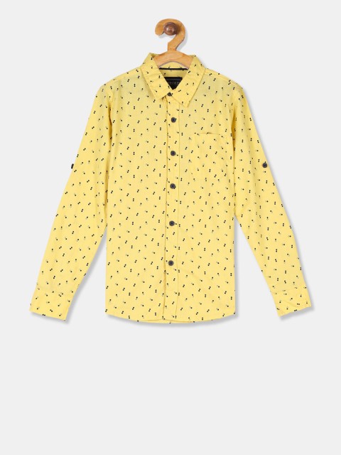 

Cherokee Boys Yellow Regular Fit Printed Casual Shirt