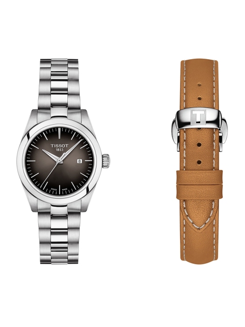 

TISSOT Women Black Leather Analogue Watch T1320101106100