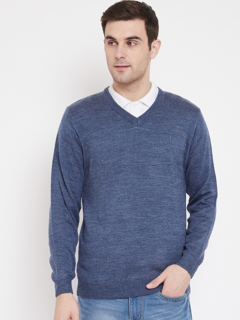 

NEVA Men Blue Solid Pullover Sweater