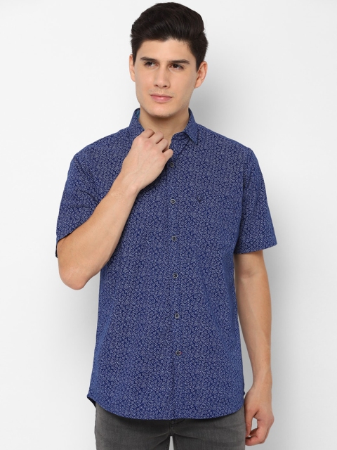 

Allen Solly Men Navy Blue Slim Fit Printed Casual Shirt