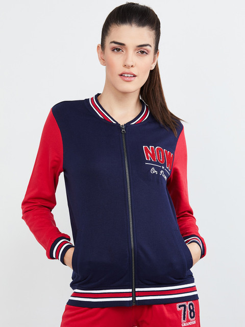 

max Women Red Solid Bomber Jacket