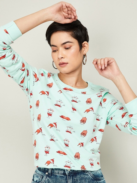 

Ginger by Lifestyle Women Green Printed Sweatshirt