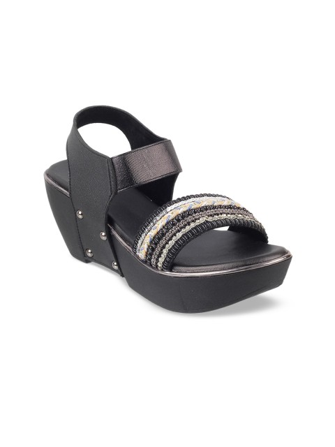 

Mochi Women Black Embellished Wedges