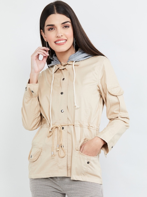 

max Women Beige Solid Tailored Jacket