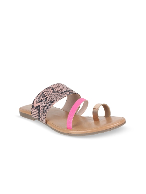 

STEPpings Women Pink Textured One Toe Flats
