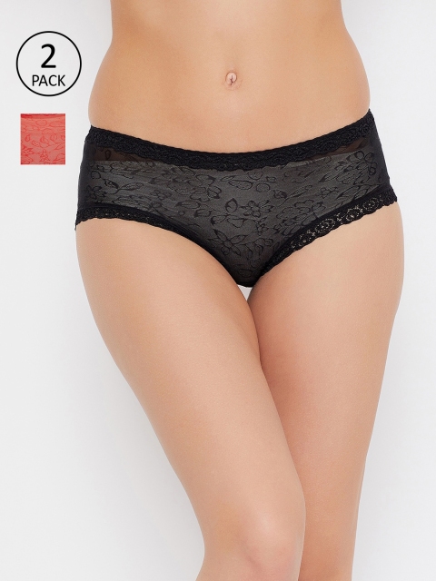 

Secrets by Zerokaata Women Pack Of 2 Assorted Lace Hipster Briefs SZPTY601