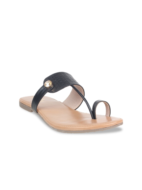 

STEPpings Women Black Solid One Toe Flats