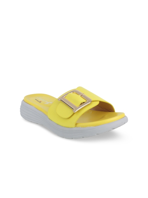 

STEPpings Women Yellow Solid Sandals