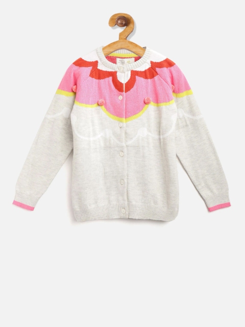 

Cherry Crumble Infant Girls Multicoloured Self Design Cardigan Sweater, Multi