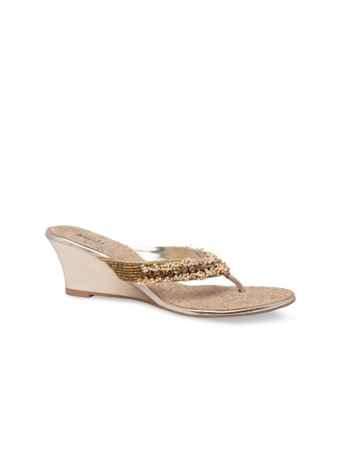 

Inc 5 Women Gold-Toned Embellished Wedges