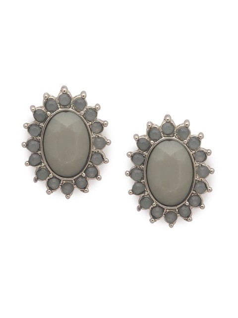 

Globus Silver-Toned Oval Studs
