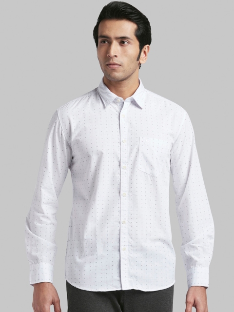 

Parx Men White Slim Fit Printed Casual Shirt