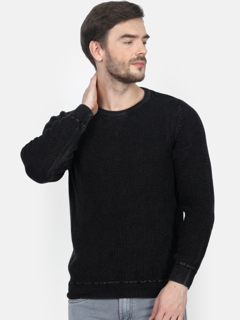

Monte Carlo Men Black Solid Wool-Blend Pullover Sweater