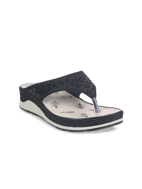 

STEPpings Women Black Embellished Sandals