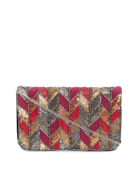 

Diwaah Women Black & Red Embellished Clutch
