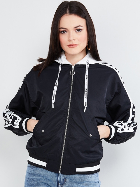 

max Women Black Printed Bomber